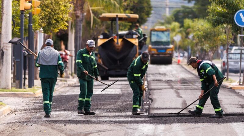 Avanzan las obras de repavimentación en Av. Galíndez y Av. San Martín