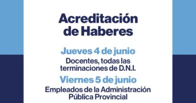 Cronograma de pago de los haberes para  la Administración Pública y Docentes