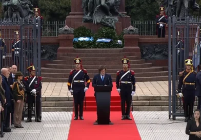 Milei encabezó el acto en homenaje a San Martín